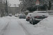 Glatte Straen in Mnchen-Stadt nach Schneefall am 02.01.2011